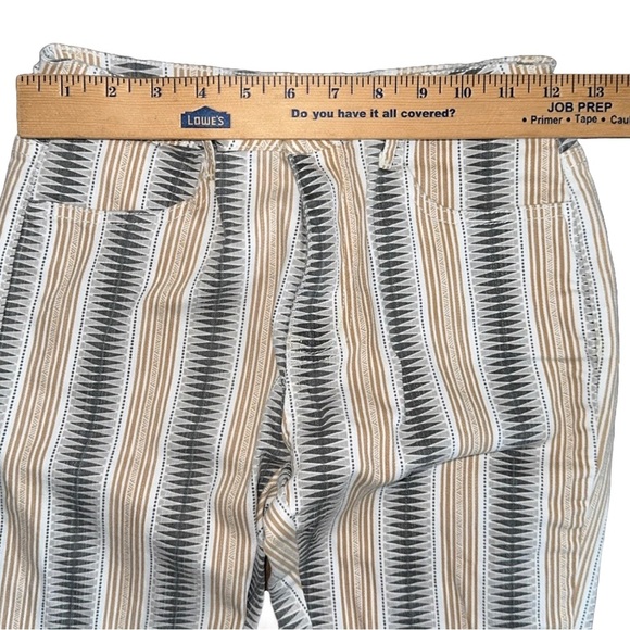 Altar'd State Striped Flare Pants - Blue and Tan - Picture 2 of 4